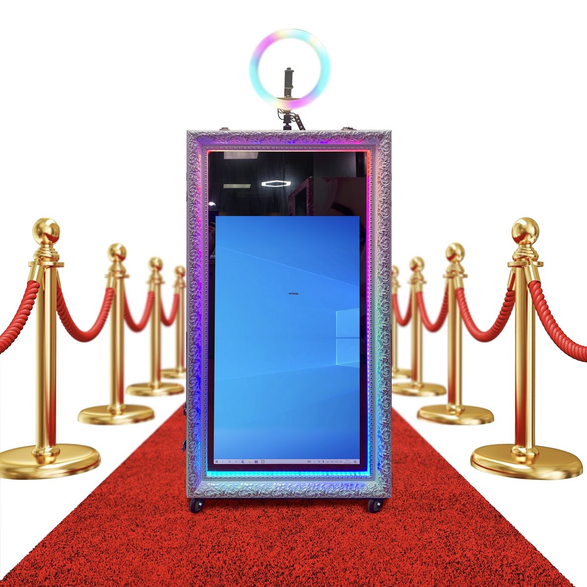 Large 65 inch mirror photobooth with touch mirror screen